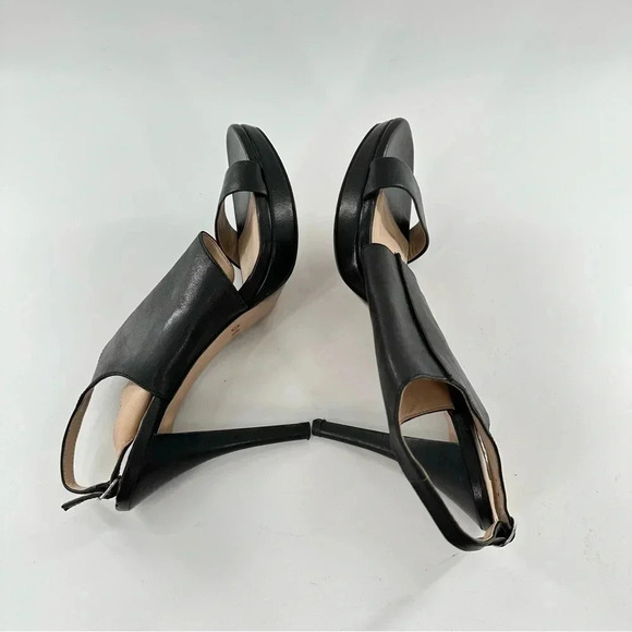 Dkny womens heels size 10 41 black leather platform chunky booties - Picture 8 of 15